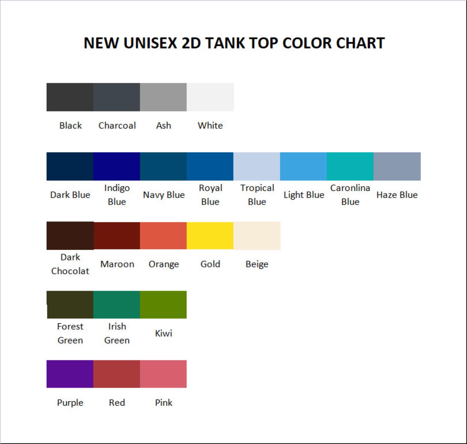 tank top color chart - Clash Royale Merchandise