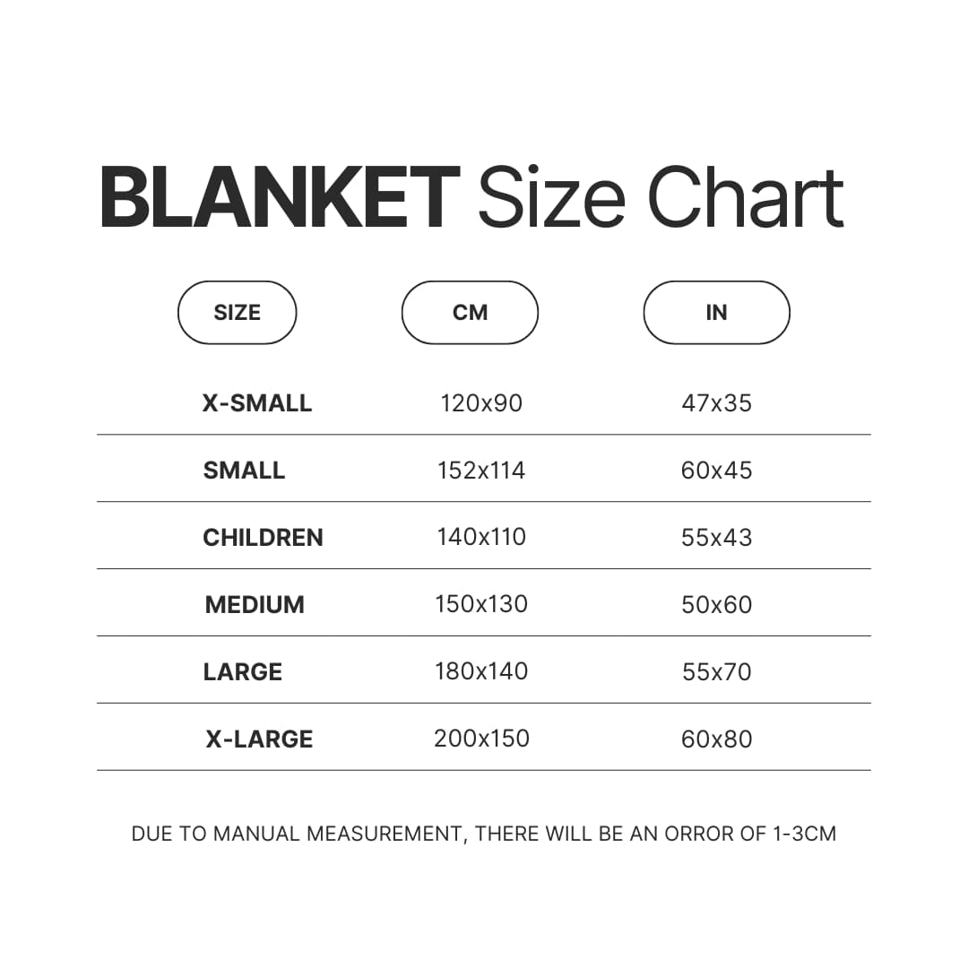 Blanket Size Chart - Clash Royale Merchandise