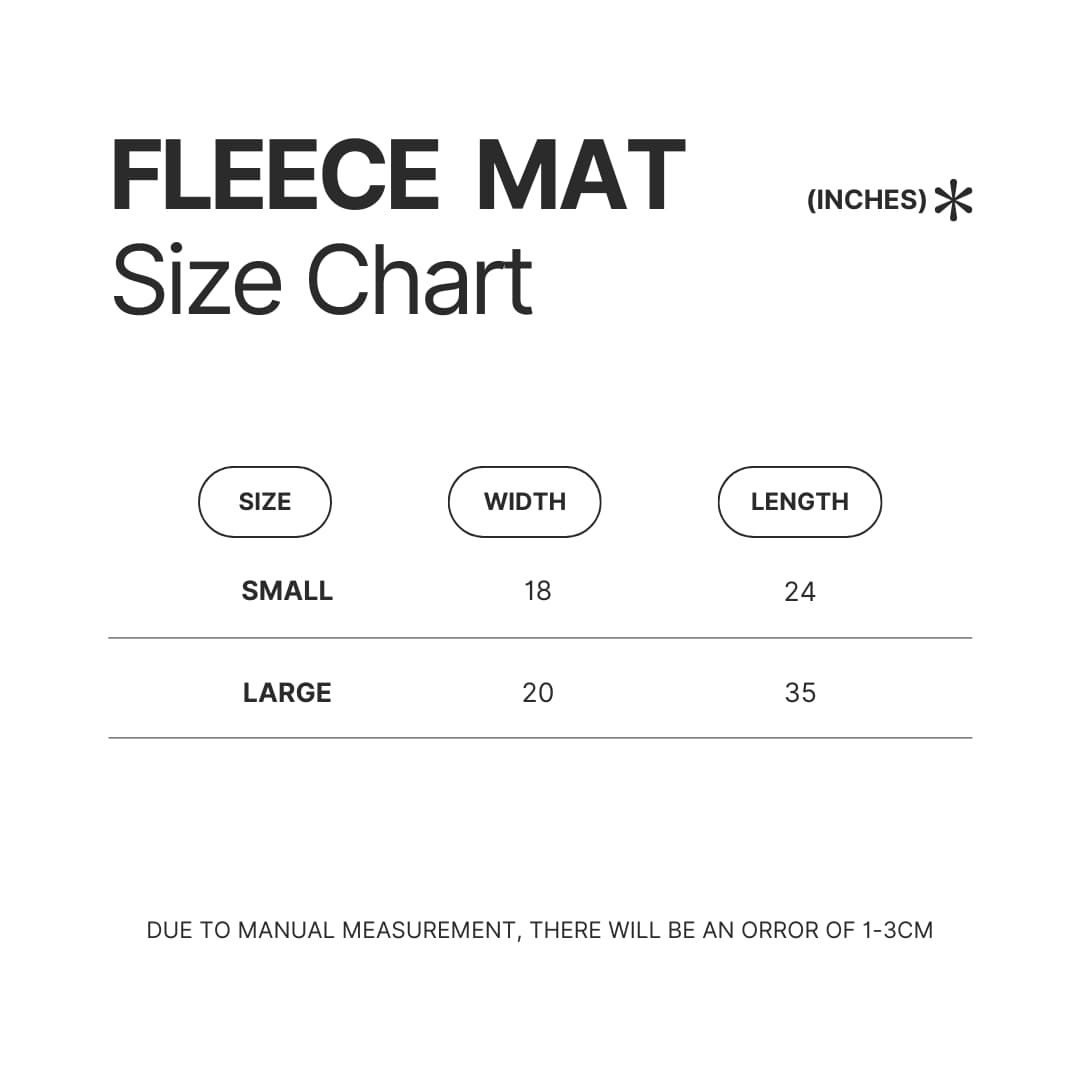 Fleece Mat Size Chart - Clash Royale Merchandise