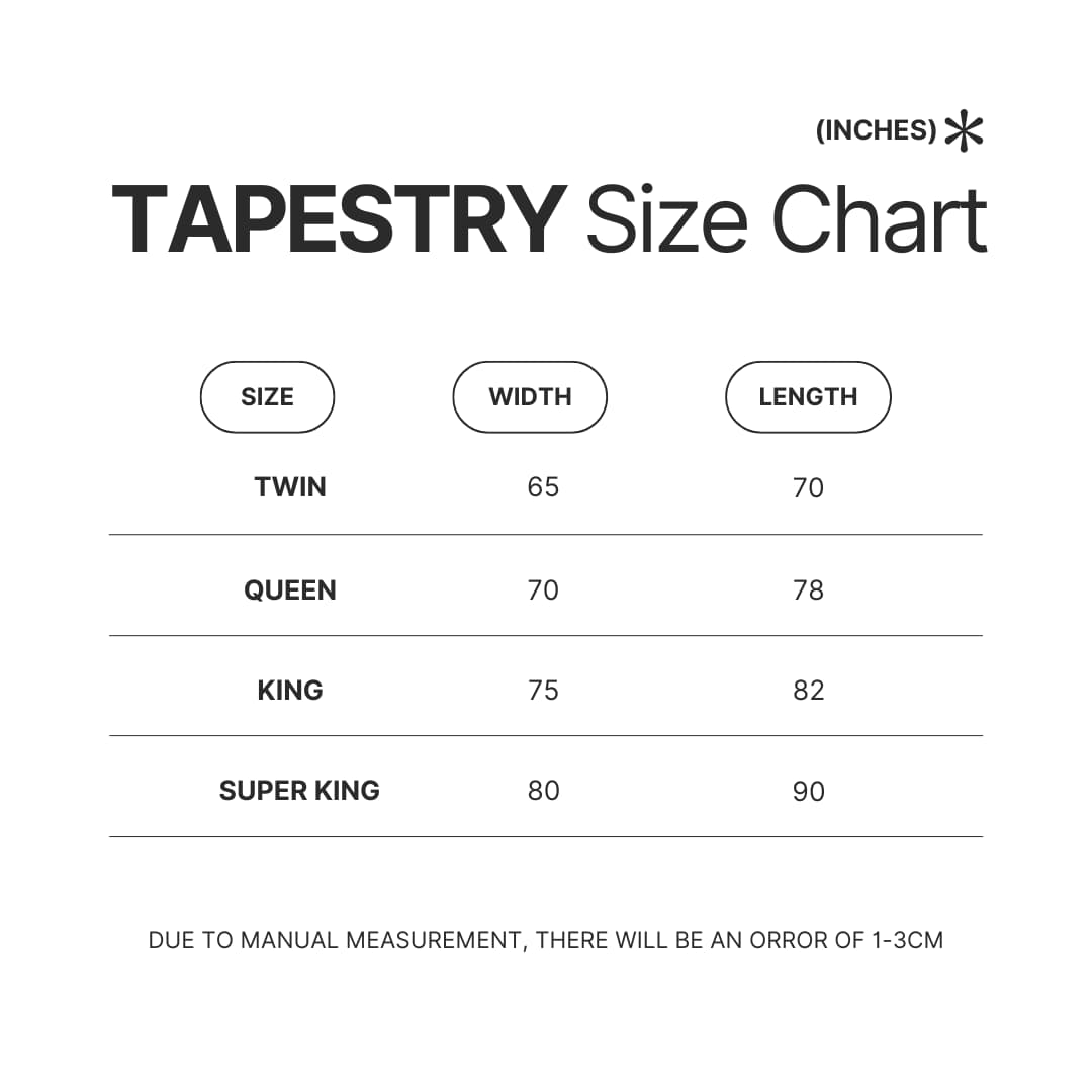 Tapestry Size Chart - Clash Royale Merchandise